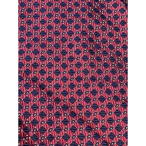 Equestrian Firemne Red Blue 100% Silk Men’s Neck Tie Made In Italy - Picture 9 of 9